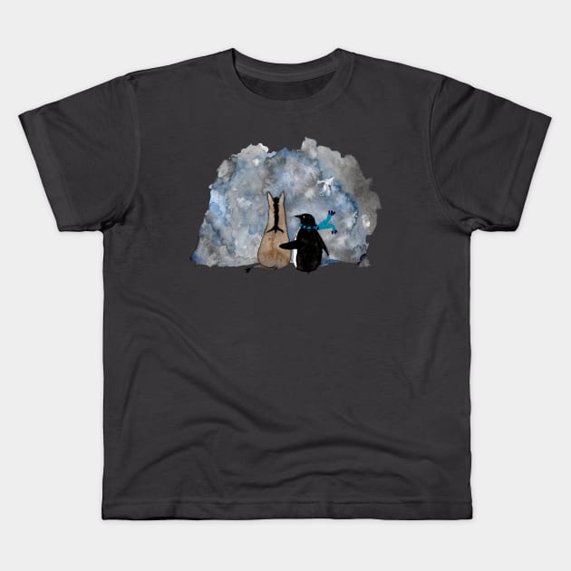 Friends Through The Fog Kids T-Shirt by AmayaBrydon